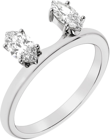 14K White Gold 1/2 CTW Lab-Grown Diamond Wrap-Style Ring Enhancer