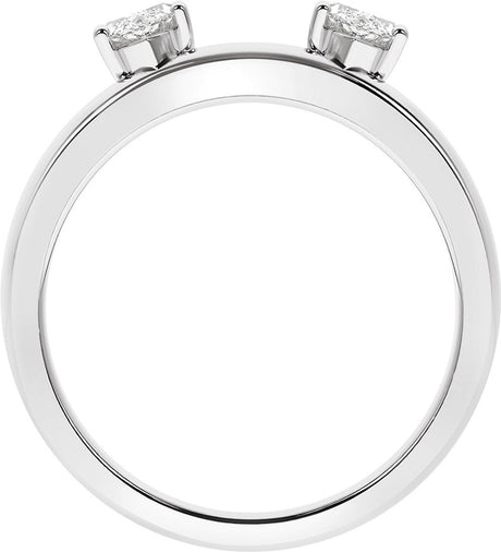 14K White 1/2 CTW Lab-Grown Diamond Wrap-Style Ring Enhancer