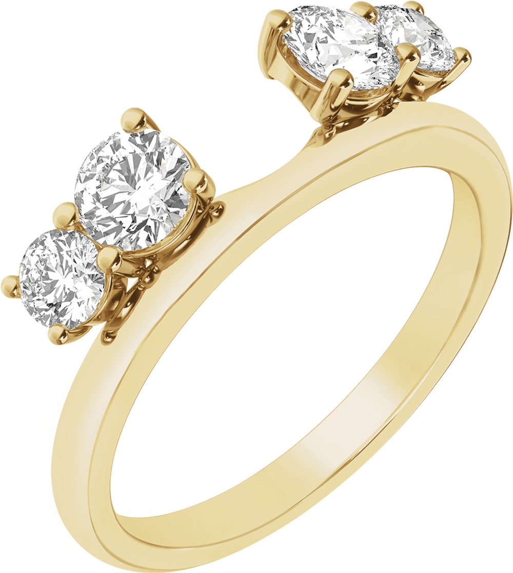 14K Yellow 1 CTW Lab-Grown Diamond Wrap-Style Ring Enhancer