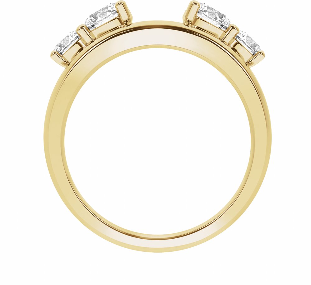 14K Yellow 1 CTW Lab-Grown Diamond Wrap-Style Ring Enhancer