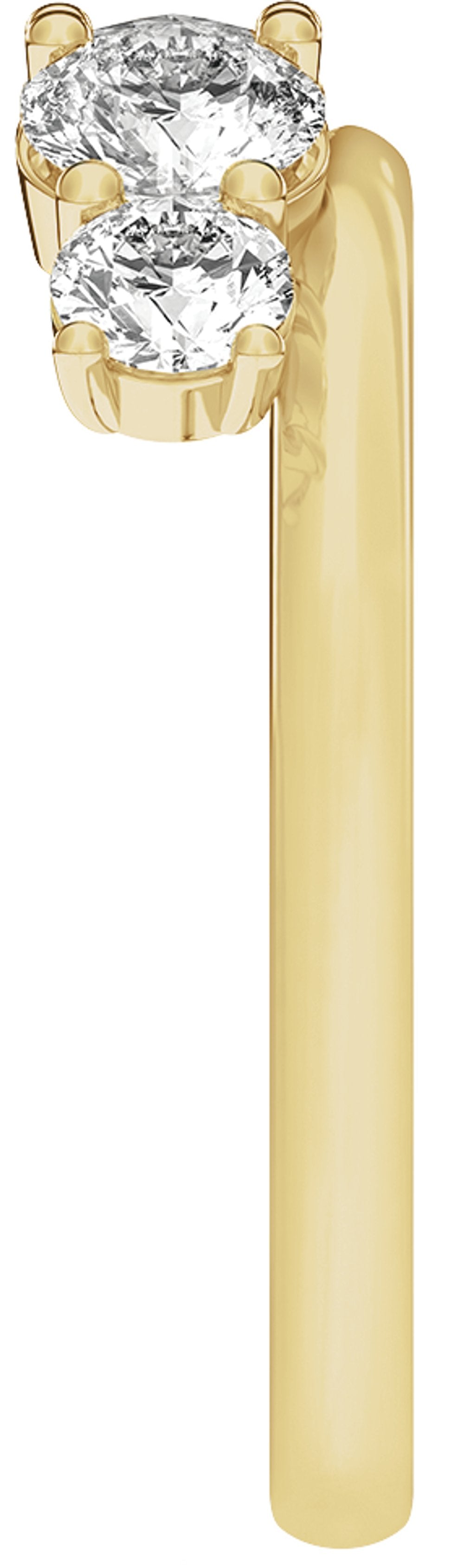 14K Yellow 1 CTW Lab-Grown Diamond Wrap-Style Ring Enhancer