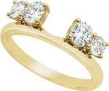 14K Yellow 1 CTW Lab-Grown Diamond Wrap-Style Ring Enhancer