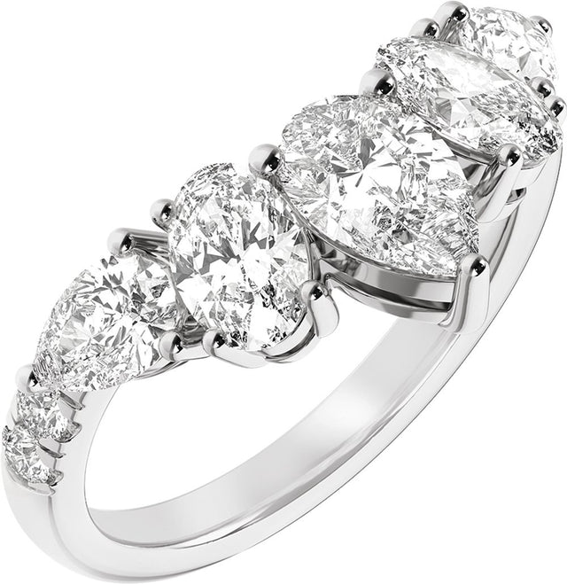 14K White 2 CTW Lab-Grown Diamond Contour Band