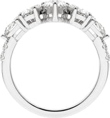 14K White 2 CTW Lab-Grown Diamond Contour Band