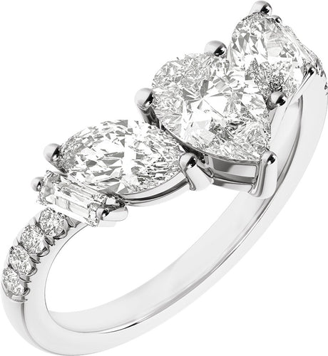 14K White 1 1/2CTW Lab-Grown Diamond Contour Band