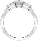 14K White Gold 1 1/2CTW Lab-Grown Diamond Contour Band