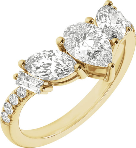 14K Yellow Gold 1 1/2CTW Lab-Grown Diamond Contour Band