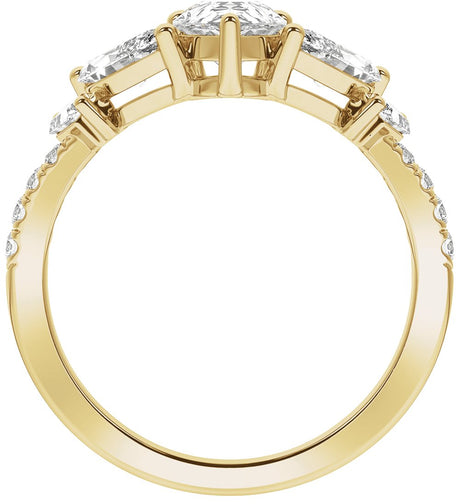14K Yellow Gold 1 1/2CTW Lab-Grown Diamond Contour Band