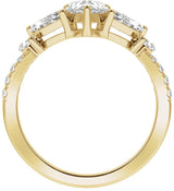 14K Yellow 1 1/2CTW Lab-Grown Diamond Contour Band