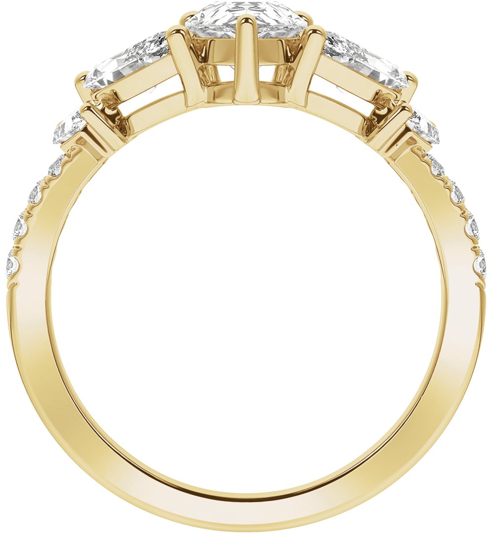 14K Yellow Gold 1 1/2CTW Lab-Grown Diamond Contour Band