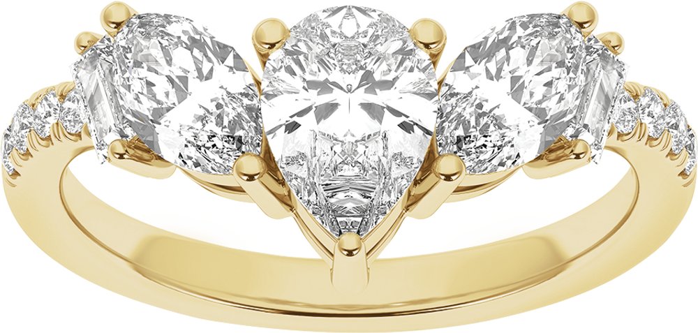 14K Yellow Gold 1 1/2CTW Lab-Grown Diamond Contour Band