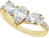 14K Yellow 1 1/2CTW Lab-Grown Diamond Contour Band