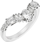 14K White Gold 1 CTW Lab-Grown Diamond Contour Band