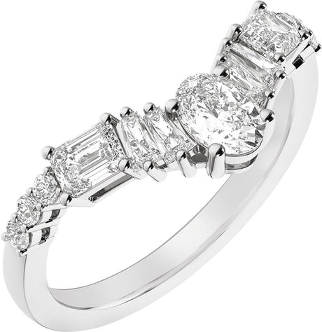 14K White Gold 1 CTW Lab-Grown Diamond Contour Band