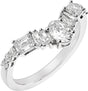 14K White Gold 1 CTW Lab-Grown Diamond Contour Band