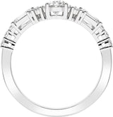 14K White 1 CTW Lab-Grown Diamond Contour Band