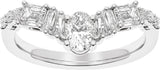 14K White Gold 1 CTW Lab-Grown Diamond Contour Band