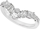 14K White 1 CTW Lab-Grown Diamond Contour Band