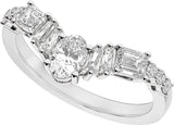 14K White Gold 1 CTW Lab-Grown Diamond Contour Band