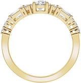 14K Yellow Gold 1 CTW Lab-Grown Diamond Contour Band