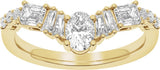 14K Yellow Gold 1 CTW Lab-Grown Diamond Contour Band