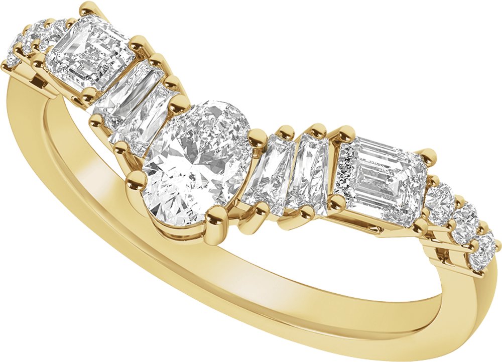 14K Yellow Gold 1 CTW Lab-Grown Diamond Contour Band