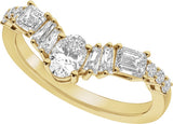 14K Yellow Gold 1 CTW Lab-Grown Diamond Contour Band