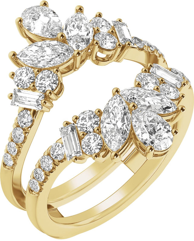 14K Yellow 2 CTW Lab-Grown Diamond Ring Guard