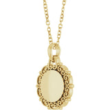 14K Yellow Gold Engravable Scroll 16-18" Necklace