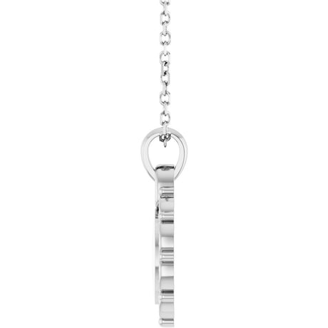 14K White Engravable Scroll 16-18" Necklace