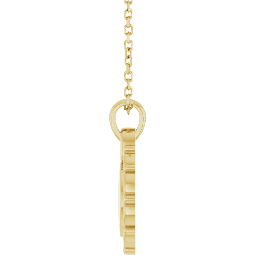 14K Yellow Gold Engravable Scroll 16-18" Necklace
