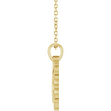 14K Yellow Gold Engravable Scroll 16-18" Necklace