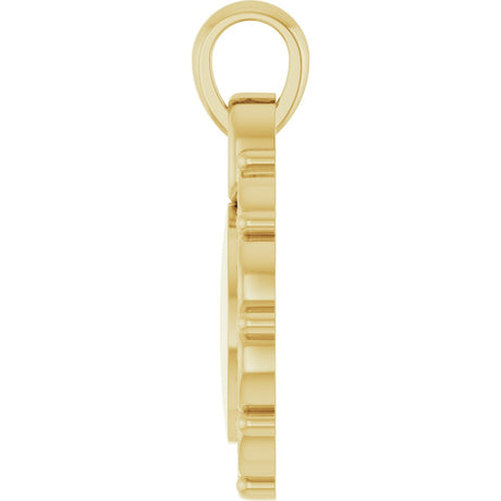 14K Yellow Gold Engravable Scroll Pendant