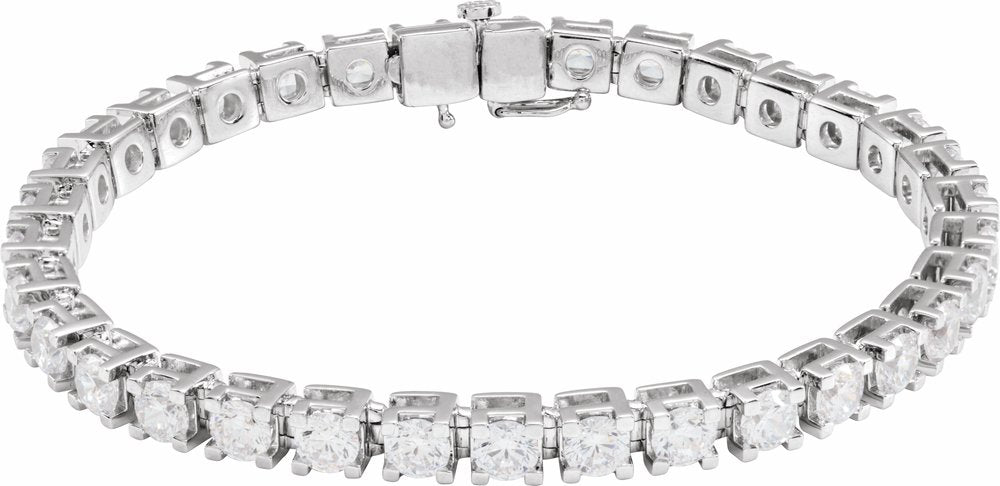 14K White 8 CTW Lab-Grown Diamond Line 7 1/4" Bracelet