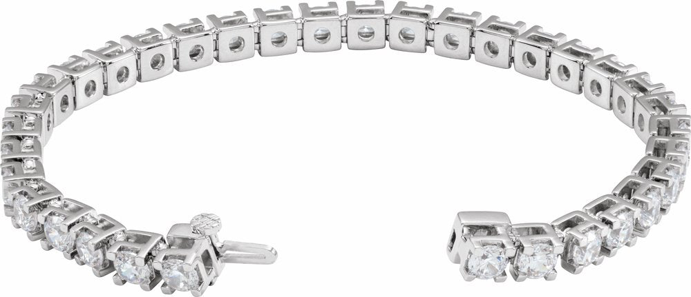 14K White 8 CTW Lab-Grown Diamond Line 7 1/4" Bracelet