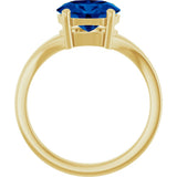 14K Yellow Gold Lab-Grown Blue Sapphire Ring