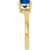 14K Yellow Gold Lab-Grown Blue Sapphire Ring