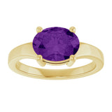 14K Yellow Gold Natural Amethyst Ring