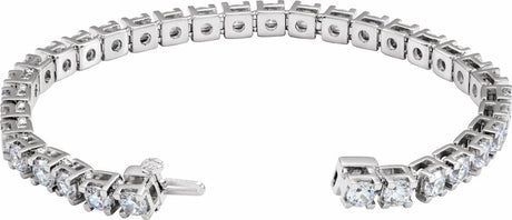 14K White 10 CTW Lab-Grown Diamond Line 7 1/4" Bracelet