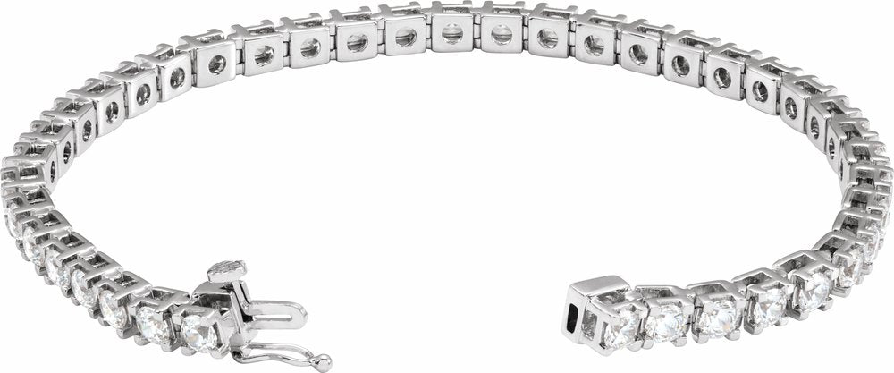 14K White 6 CTW Lab-Grown Diamond Link 7 1/4" Bracelet