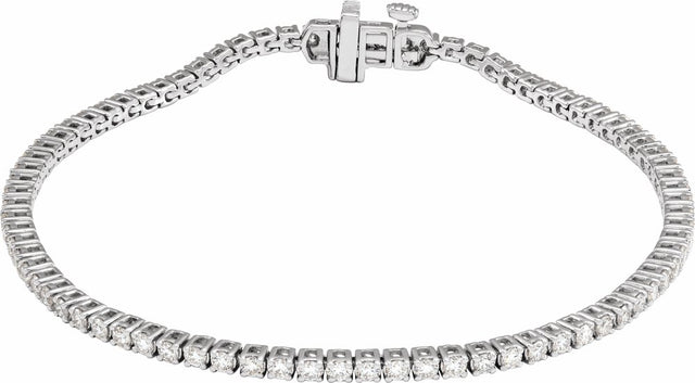Sterling Silver 2 CTW Lab-Grown Diamond Line 7" Bracelet