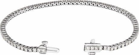 Sterling Silver 2 CTW Lab-Grown Diamond Line 7" Bracelet