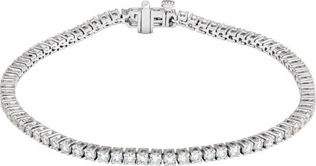 Sterling Silver 3 CTW Lab-Grown Diamond Line 7" Bracelet