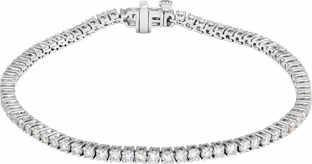 Sterling Silver 3 CTW Lab-Grown Diamond Line 7" Bracelet
