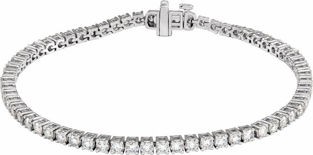 14K White 4 CTW Lab-Grown Diamond Line 7" Bracelet