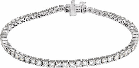Sterling Silver 4 CTW Lab-Grown Diamond Line 7" Bracelet