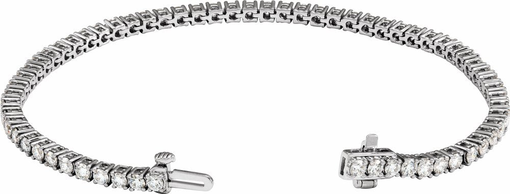 14K White 4 CTW Lab-Grown Diamond Line 7" Bracelet