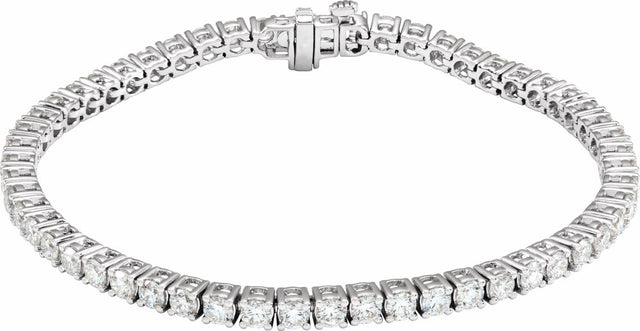 Sterling Silver 5 CTW Lab-Grown Diamond Line 7" Bracelet