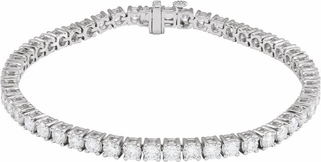 14K White Gold 6 CTW Lab-Grown Diamond Line 7" Bracelet