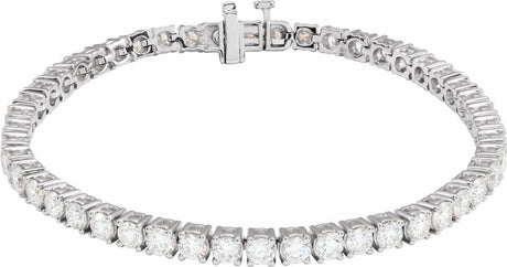 14K White Gold 7 CTW Lab-Grown Diamond Line 7" Bracelet